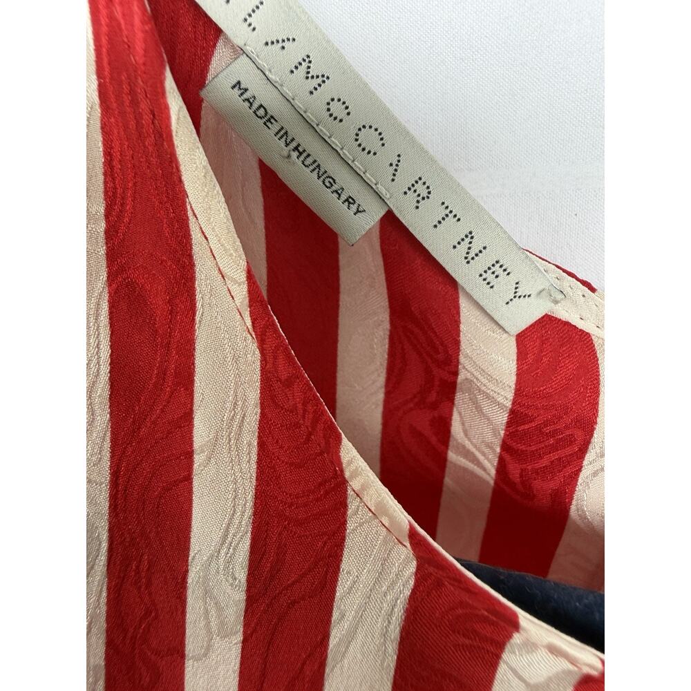 Stella McCartney Resort 2014 Red Stripe Chevron Moire Jacquard Dress Rare US 10 - Picture 13 of 15